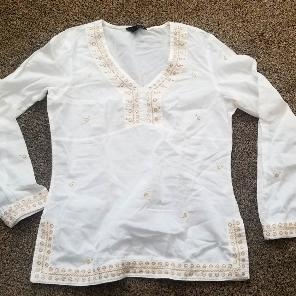 3/$15! White Blouse with Accents